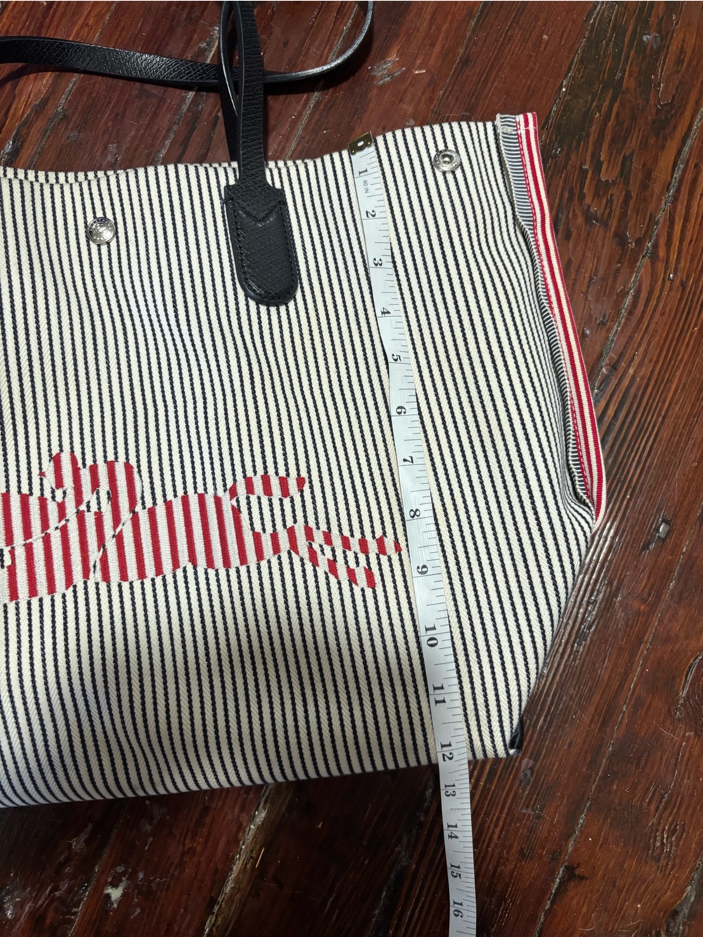 Longchamp Essential Raye Large Striped Logo Tote - Picture 8 of 9
